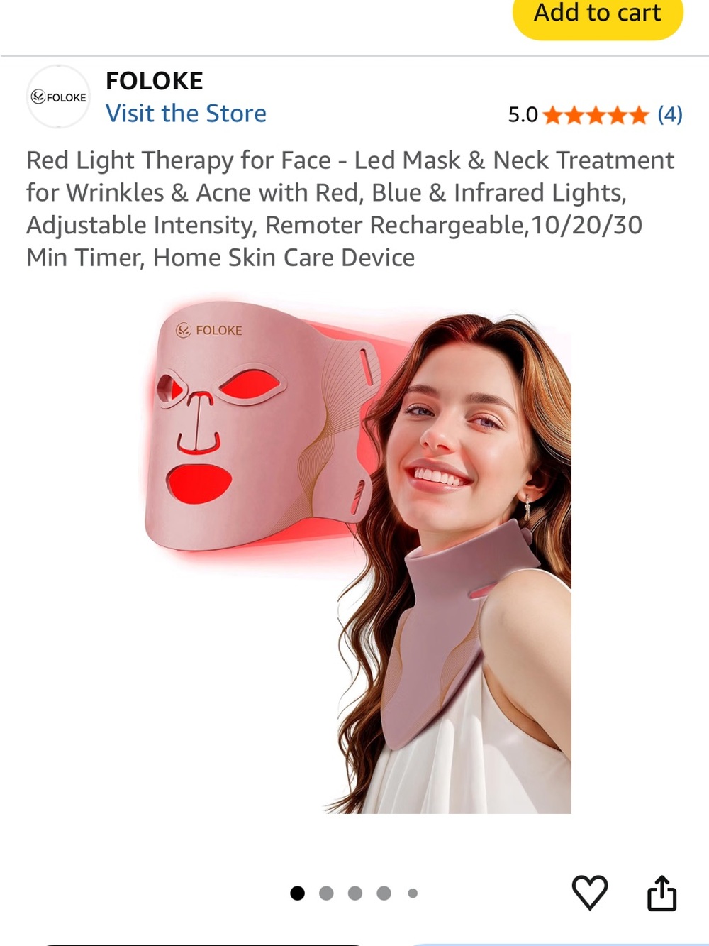 Light therapy face mask